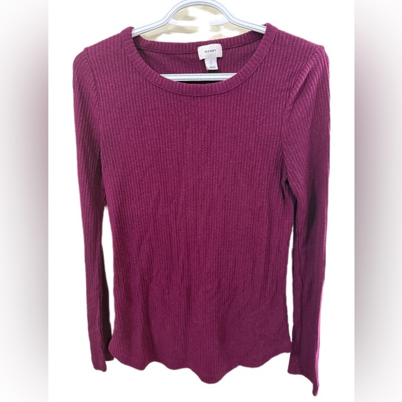 A New Day Women's Long Sleeve Ribbed Top - Purple - Picture 1 of 2